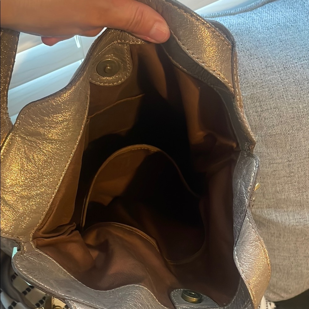 Metallic Leather Backpack - image 5